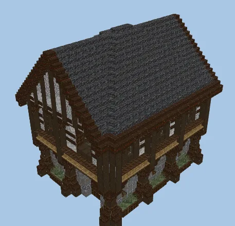 Detailed Medieval Home Survival Build with Interior Minecraft schematic preview