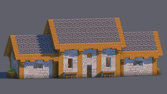 Detailed Medieval Home Survival House Schematic Minecraft schematic