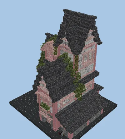 Stripped Spruce Medieval House Minecraft schematic