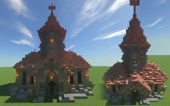 Detailed Small Chapel Structure Minecraft schematic