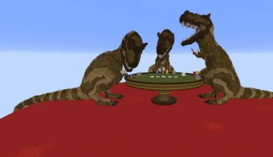 Dinosaurs Playing Poker Minecraft schematic