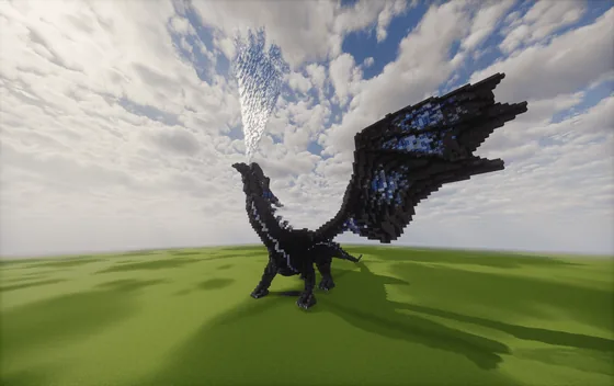 Dragon Extended Wings Statue Minecraft schematic