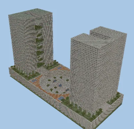 Dubell House Exterior Design Minecraft schematic