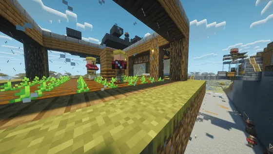Early Game Villager Breeding Station Minecraft schematic