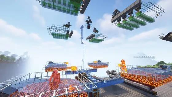 Efficient Minecraft Iron Farm With Sorting Minecraft schematic