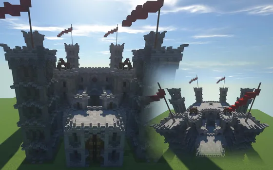 Eldern Hold Fortress With Catapults Minecraft schematic