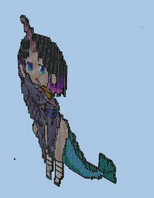 Elma Dragon Maid Pixel Art Minecraft schematic preview