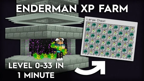 Enderman Farm for Fast XP Minecraft schematic