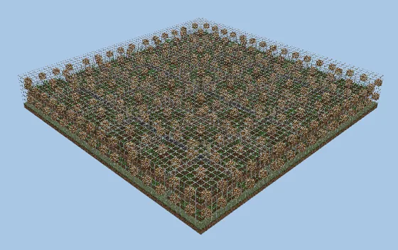 Expandable 3x3 Chunk Crop Farm Minecraft schematic