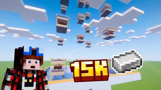 Expandable 60-Module Iron Farm with Auto-Crafting Minecraft schematic
