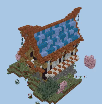 Fantasy Blue Roof House Minecraft schematic preview