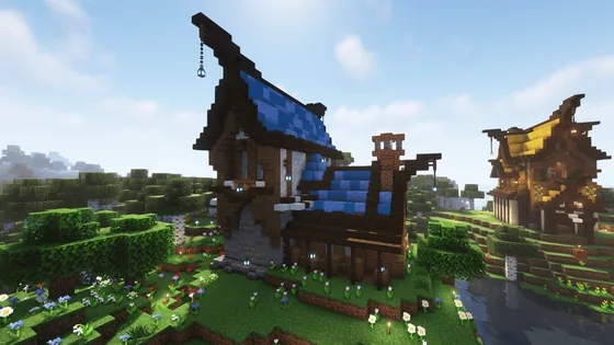Fantasy Blue Roof House Minecraft schematic