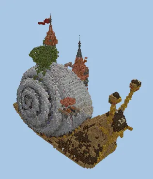 Fantasy Castle on a Snail Minecraft schematic preview