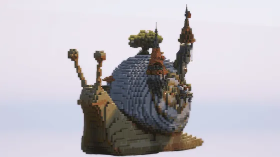 Fantasy Castle on a Snail Minecraft schematic