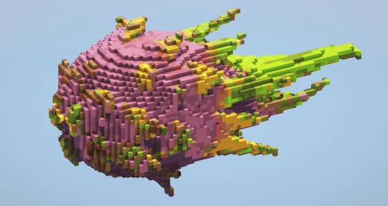 Fantasy Dragon Fruit or Pitaya Sculpture Minecraft schematic