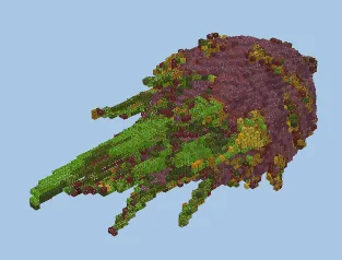 Fantasy Dragon Fruit or Pitaya Sculpture Minecraft schematic