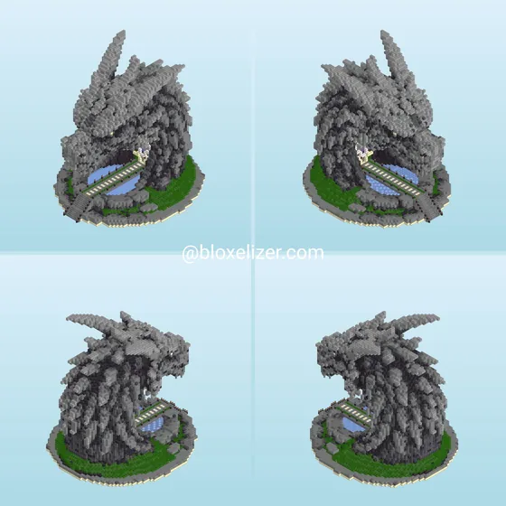 Fantasy Dragon Portal Structure Minecraft schematic