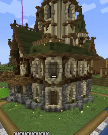 Fantasy House Exterior Design Minecraft schematic