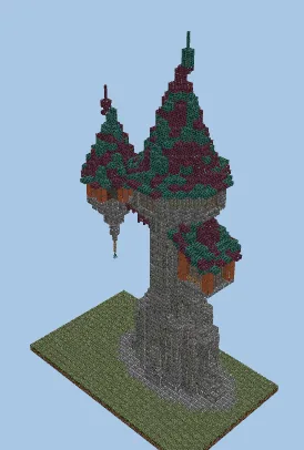 Fantasy Wizard Tower With Interior Minecraft schematic preview