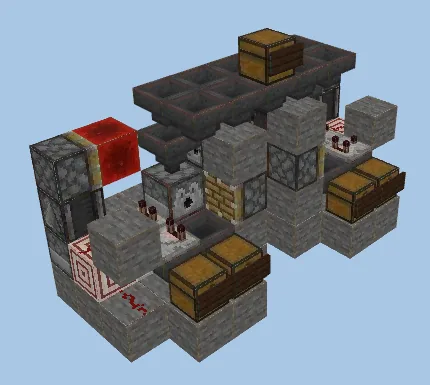 Fast Shulker Unloader System Minecraft schematic