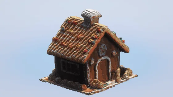 Festive Gingerbread House Build Minecraft schematic