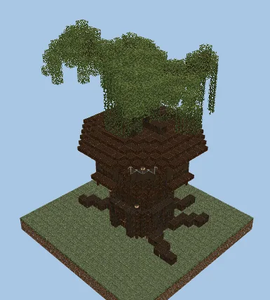 Floating Organic Treehouse Sanctuary Build Minecraft schematic