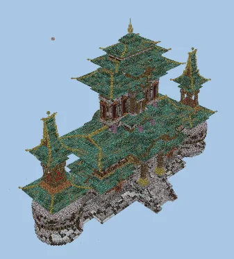 Floating Oriental Sanctuary Build Minecraft schematic