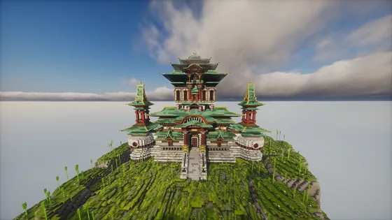 Floating Oriental Sanctuary Build Minecraft schematic