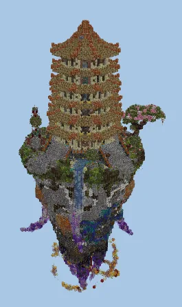 Floating Pagoda Island Structure Minecraft schematic