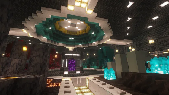 Four Biome Nether Hub Minecraft schematic