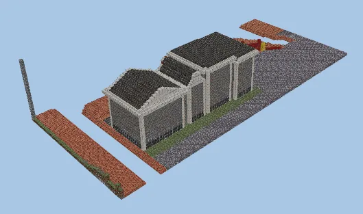 Four Dutch Style Homes And Street Minecraft schematic