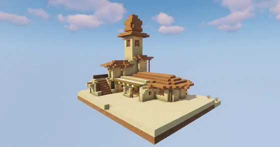 Frontier Watch Base Sandstone Desert Outpost Minecraft schematic
