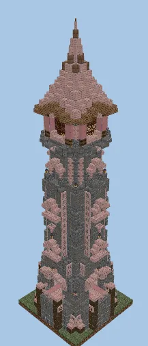 Functional Medieval Lighthouse Structure Minecraft schematic