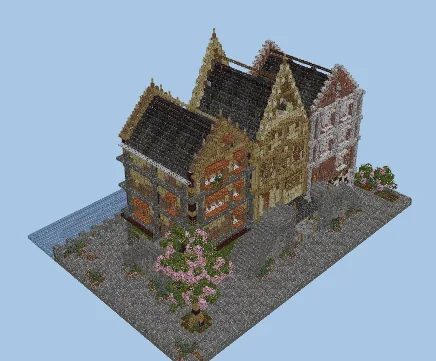 Functional Player Home with Shops Minecraft schematic preview