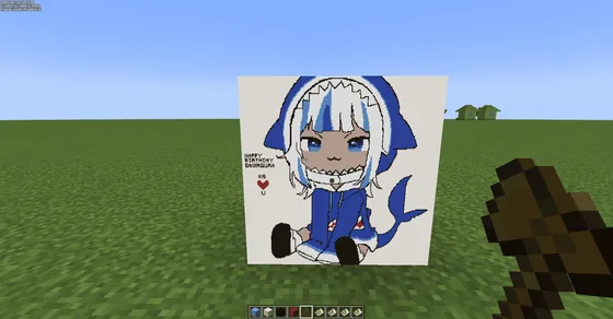 Gawr Gura Map Art Schematic Minecraft schematic