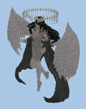Giant Angel Girl Statue with Wings and Cape Minecraft schematic