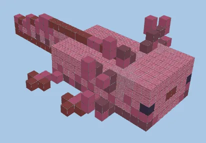 Giant Axolotl Statue Minecraft schematic
