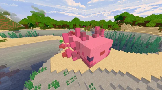 Giant Axolotl Statue Minecraft schematic