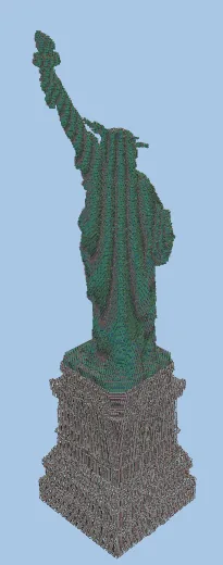 Giant Copper And Stone Statue of Liberty Minecraft schematic