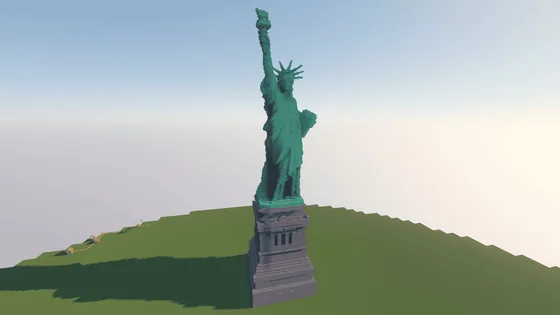 Giant Copper And Stone Statue of Liberty Minecraft schematic