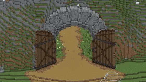 Giant Medieval Mountain Gate Minecraft schematic
