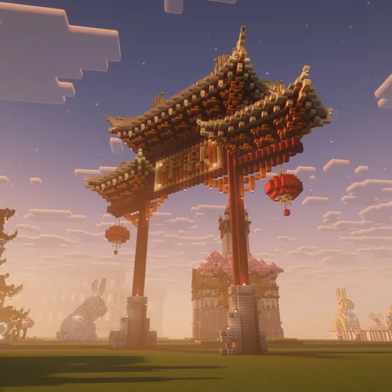 Giant Oriental Torii Gate Minecraft schematic