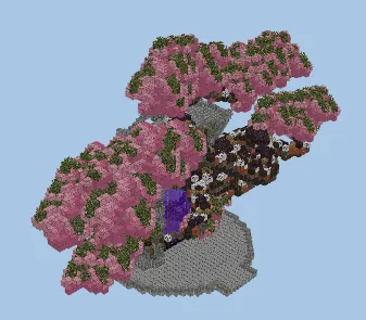 Giant Sakura Tree Nether Portal Build Minecraft schematic preview