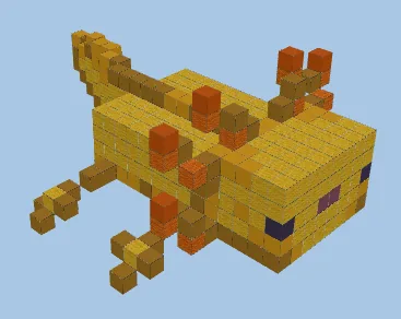 Giant Yellow Axolotl Sculpture Minecraft schematic preview