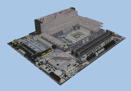 Gigabyte B660 Gaming X DDR4 Motherboard Replica Minecraft schematic