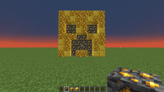 Golden Creeper Mob Head Build Minecraft schematic