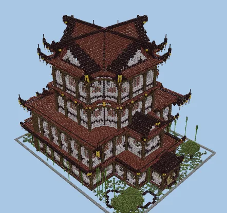 Golden Oriental Temple Structure Minecraft schematic preview