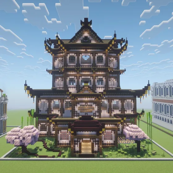 Golden Oriental Temple Structure Minecraft schematic