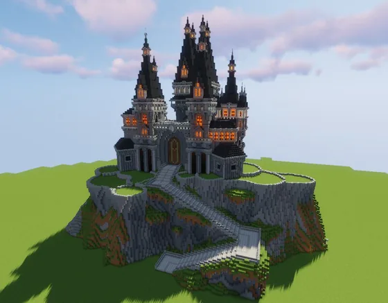 Gothic Castle - Large Scale Stone Structure Minecraft schematic