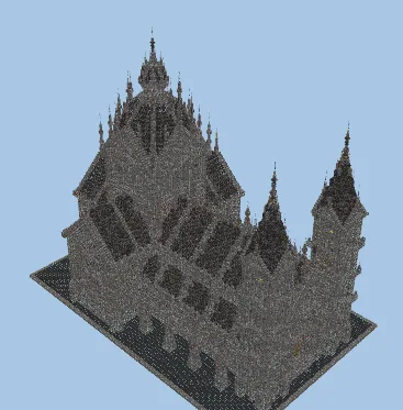 Gothic Cathedral - Large Stone Structure Minecraft schematic